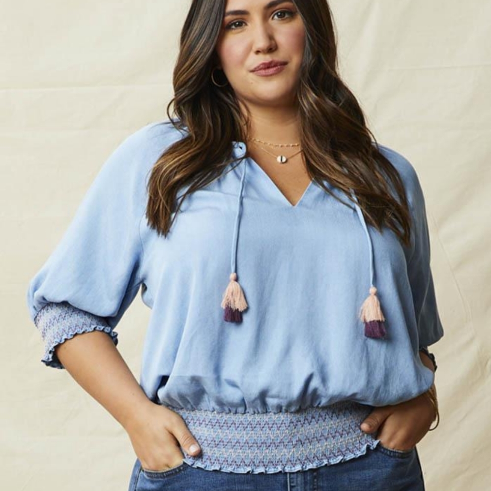 NWT Matilda Jane Women's Maysville smart blouse with tassels